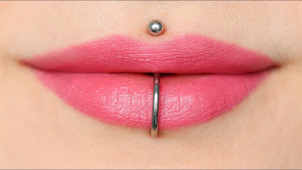Top lip piercing